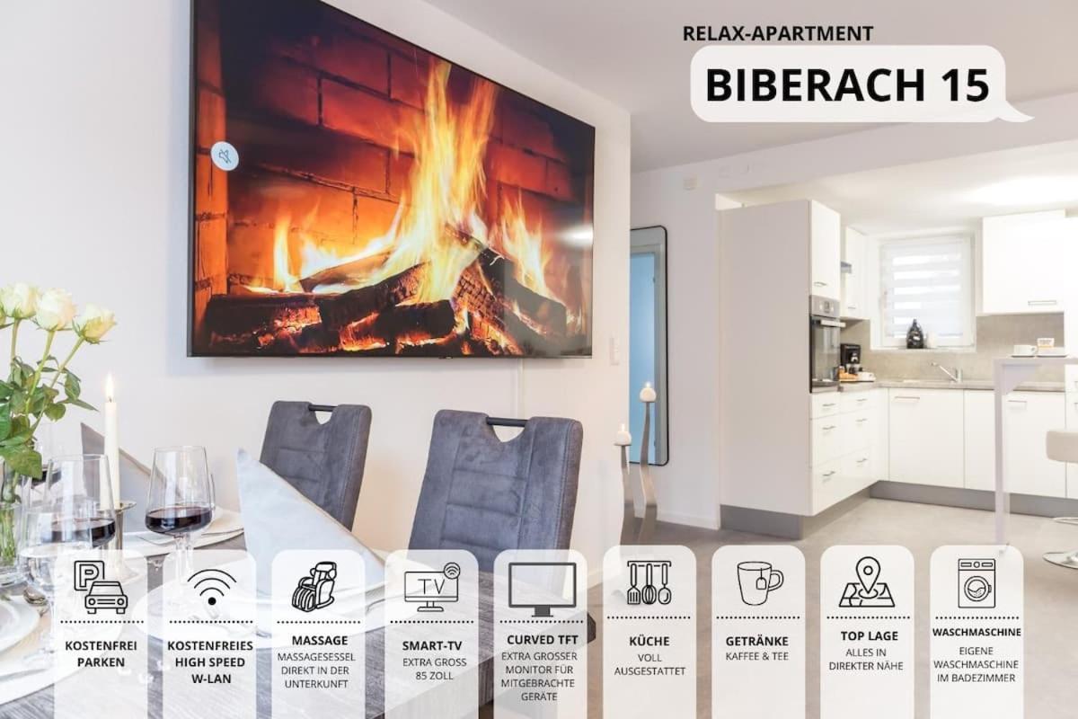 Relaxapartment 15 Massagesessel Smarttv Kueche Biberach an der Riß Extérieur photo